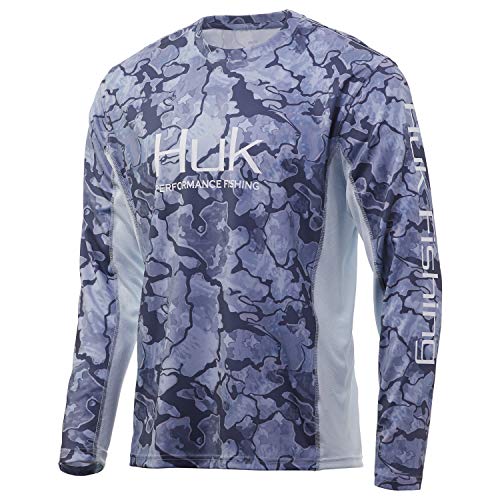 Huk Men's Standard Icon X Camo Long Sleeve Performance Fishing Shirt, Erie, Large