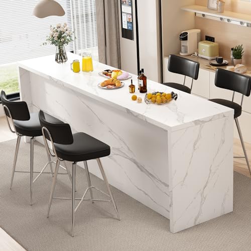 Image of GXJ Bar Stools Set of 4, Kitchen Counter stools with Backs and Metal Legs