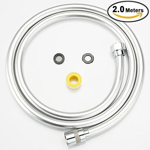 aizhy Tubo de ducha manguera de ducha flexible doble interbloqueadas anti-kink plata cromado