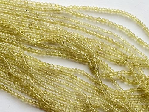Quartz citron véritable en perles facettées de 3,5-6mm pour création haute joaillerie