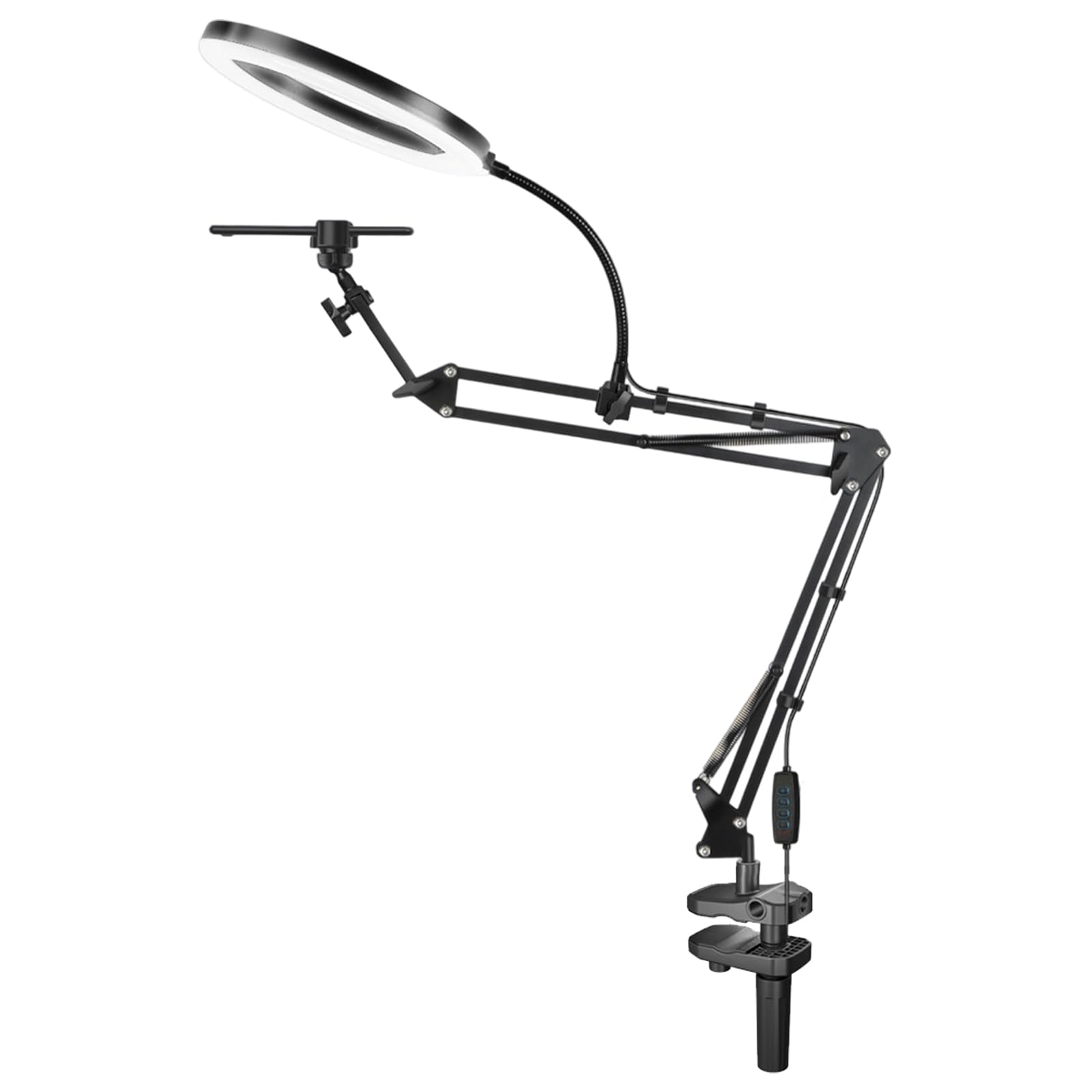 Perche à selfie et support universel pour caméra aérienne avec lumière fixe LED