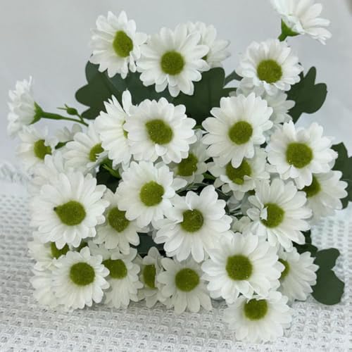 Image of Art Street Artificial White Flowers Bunch |Daisy Flowers for Home | Living Room, Decor |Christmas Day, New Year, 7 Head 21 Flowers| Pack of 2|Size 13 INCH, (Without Vase)