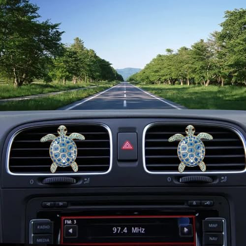 Image of Car Air Freshener Women Car Vent Clips Decorations 2 PCS Cute Sea Turtles Car Interior Accessories Car Vent Diffuser (Blue Sea Turtle, 1.6 inch)