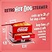 Nostalgia Extra Large Diner-Style Coca-Cola Hot Dog Steamer and Bun Warmer, 24 Hot Dog and 12 Bun Capacity, Steam Bratwursts, Sausages, Vegetables, Fish, Dumplings, Red