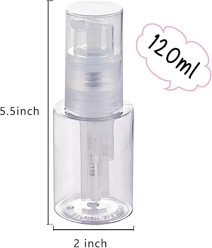 Miniatura 6 de Paquete de 2 botellas vacías en polvo, polvo de barbero, talco, fibras capilares, aplicador para peluquería, limpieza, plantas, nebulización y