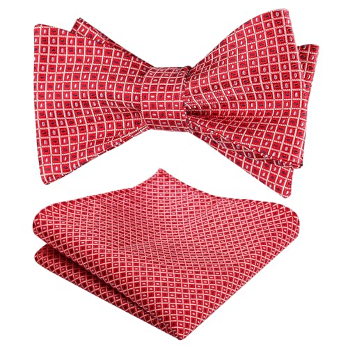 Image of Alizeal Mens 2pcs Solid Self-tied Bow Tie Set