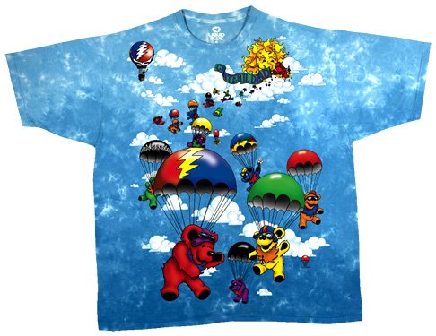 Liquid BlueMen's Grateful Dead Parachuting Bear Short Sleeve T-Shirt