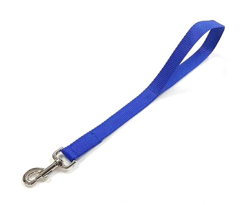 Short Close Control Dog Training Lead Traffic Walking Leash 25mm Polypropylene Webbing (Royal Blue, 20 Inches)