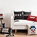 MR FANTASY Cotton Linen Square Throw Pillow Cover Shell Decorative Cushion Cover F**k Off Pop Art Gothic for Sofa Home Office 18X18in Black