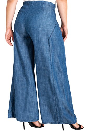 Standards & Practices Women’s Plus Size Tencel Denim Wide Leg Palazzo Pants Casual Style2