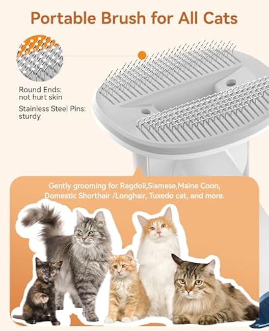 oneisall Cat Vacuum Groomer Quiet, Pet Vacuum Grooming Kit with Clipper Paw Trimmer & Brush, 1.5L Large Dust Cup Pet Vacuum for Shedding, Trimming & Home Cleaning-hXT7gutO