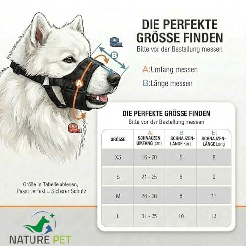 Nature Pet Giftköderschutz Hund/Leckschutz bei Wunden und OP/anstatt Plastik Kragen oder Halskrause/Schutznetz Lange Ausführung (L)