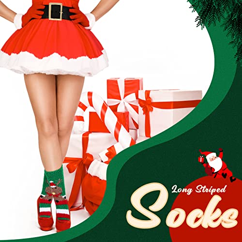 Liitrsh 36 Pairs Christmas Fuzzy Socks for Women Holiday Coral Velvet Women's Slipper Socks Soft Warm Christmas Socks Winter Fluffy Socks Holiday Sleeping Socks for Xmas Gifts (Cute Style)4