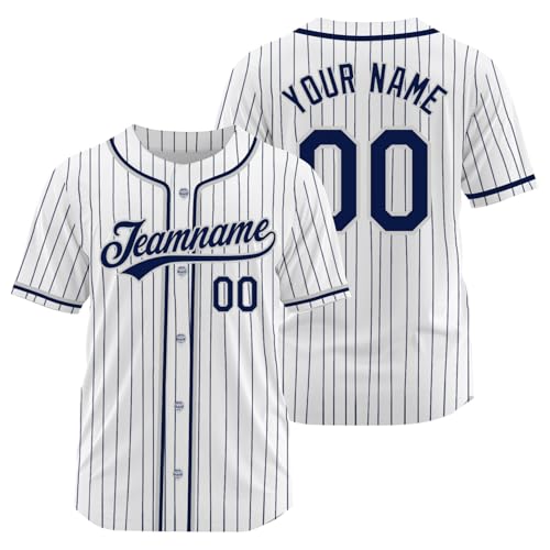 Camiseta de béisbol a rayas personalizada para mujeres, hombres y niños, con nombre, número y logo bordados, camiseta deportiva de béisbol