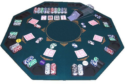 Mesa de póquer plegable Mesa de póquer de 120 x 120 cm para 8 personas Mesa de póquer de madera cubierta con alfombra de póquer de fieltro impresa