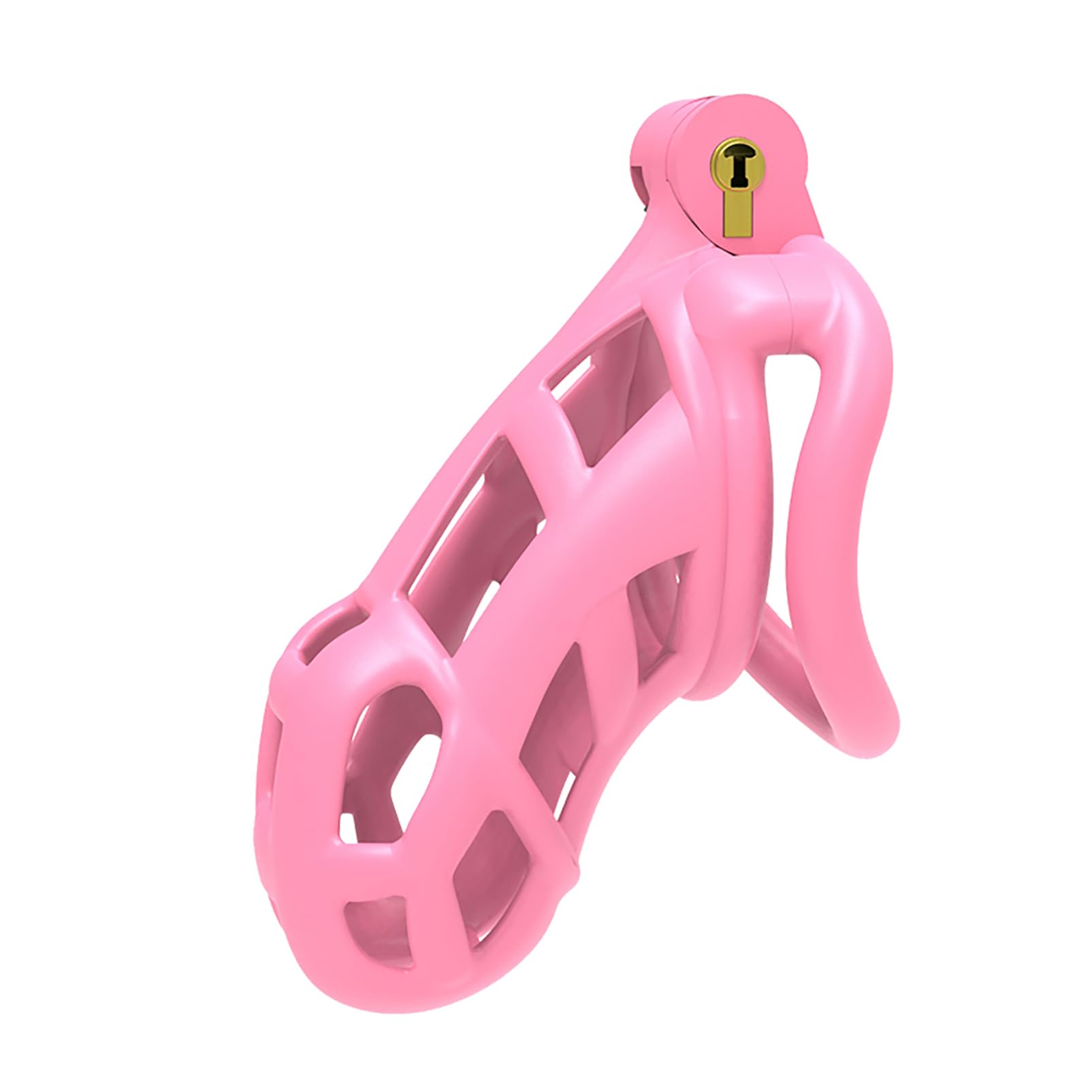 B2-Keuschheitsgürtel Set mit 4 Cockringe Pink Sissy Sex Toy Chastity Cage Atmungsaktiver Keuschheitskäfig mit Invisible Lock Design Mann Cock Bondage BDSM Resin Sexspielzeug (standard,Pink)