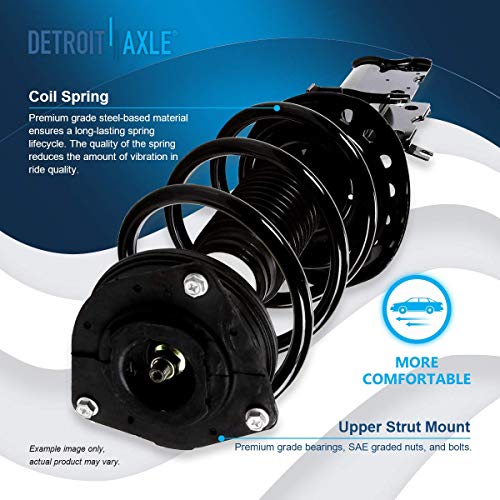 Image of Detroit Axle - FWD Front 6pc Struts Kit for 08-12 Nissan Rogue, 2 Struts & Coil Spring 2 Stabilizer Sway Bar Links 2 Outer Tie Rod Ends 2008 2009 2010 2011 2012 Replacement Suspension