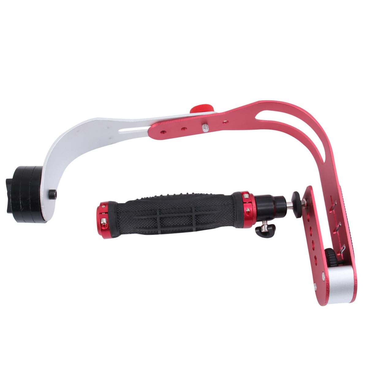 Stabilizzatore Fotografico ad Arco per Camera e Dv in Lega di Alluminio | Rosso, Riduce la Vibrazione, Comodo da Portare per Riprese in Movimento e Selfie