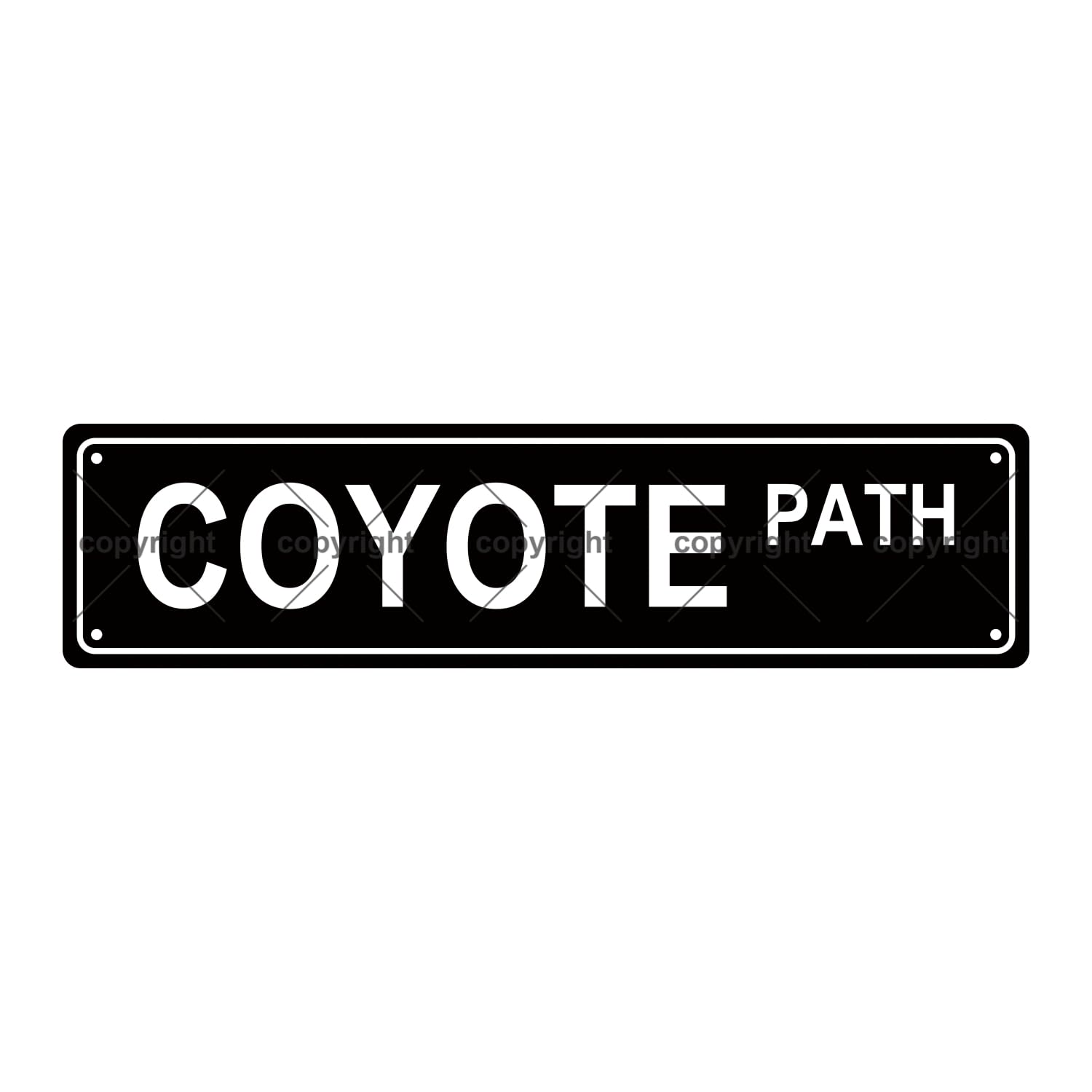 Coyote Path Animal Metal Tin Street Sign Bar Cafe Garage Cave Home Room Wall Bathroom Farmhouse Garden Porch Patio Decor,4x16 Inch