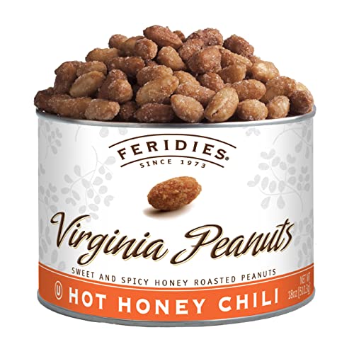 FERIDIES Extra Large Hot Honey Chili Virginia Peanuts, 18oz Resealable