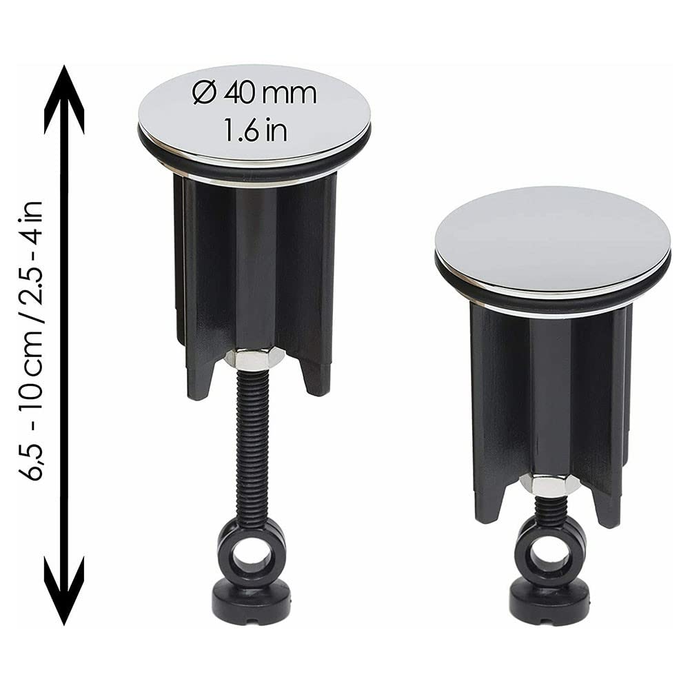 2 stuks pop-up gootsteenplug vervanging 40 mm, verstelbare