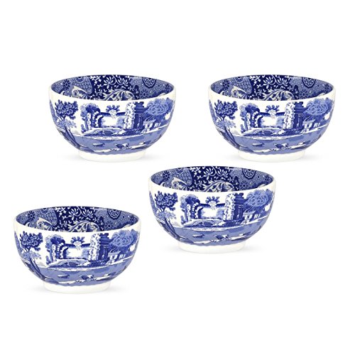 Spode blu italiana DIP Bowls 10,8 cm set di 4