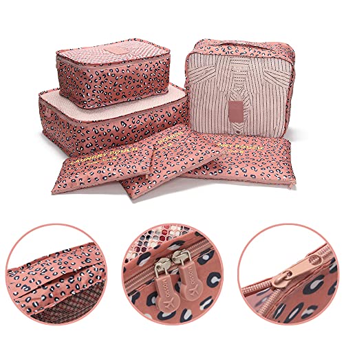 Image of Rojeam 6 Set Packing Cubes Multi-Functional Travel Storage Bags Clothing Sorting Packages