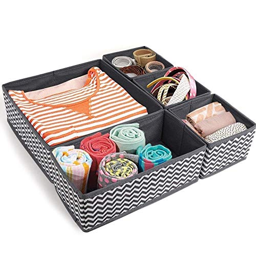Kommoden-Schubladenteiler aus Stoff, Set aus Kleiderschrank-Organizern, Faltbare Aufbewahrungsbox für Socken, Unterwäsche, BHS, Krawatten, Spielzeug