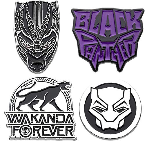 Badges Black Panther Marvel lot de 4 pour customiser vos vêtements