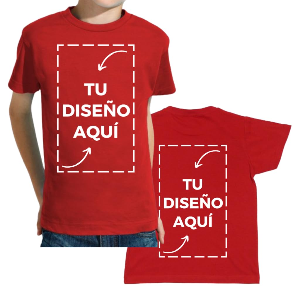 latostadora Camiseta Niño Personalizada Manga Corta - Camisetas Personalizadas Niños - Camisetas para Personalizar Niña - Camiseta Personalizable por Delante y Detras - Regalos Personalizados