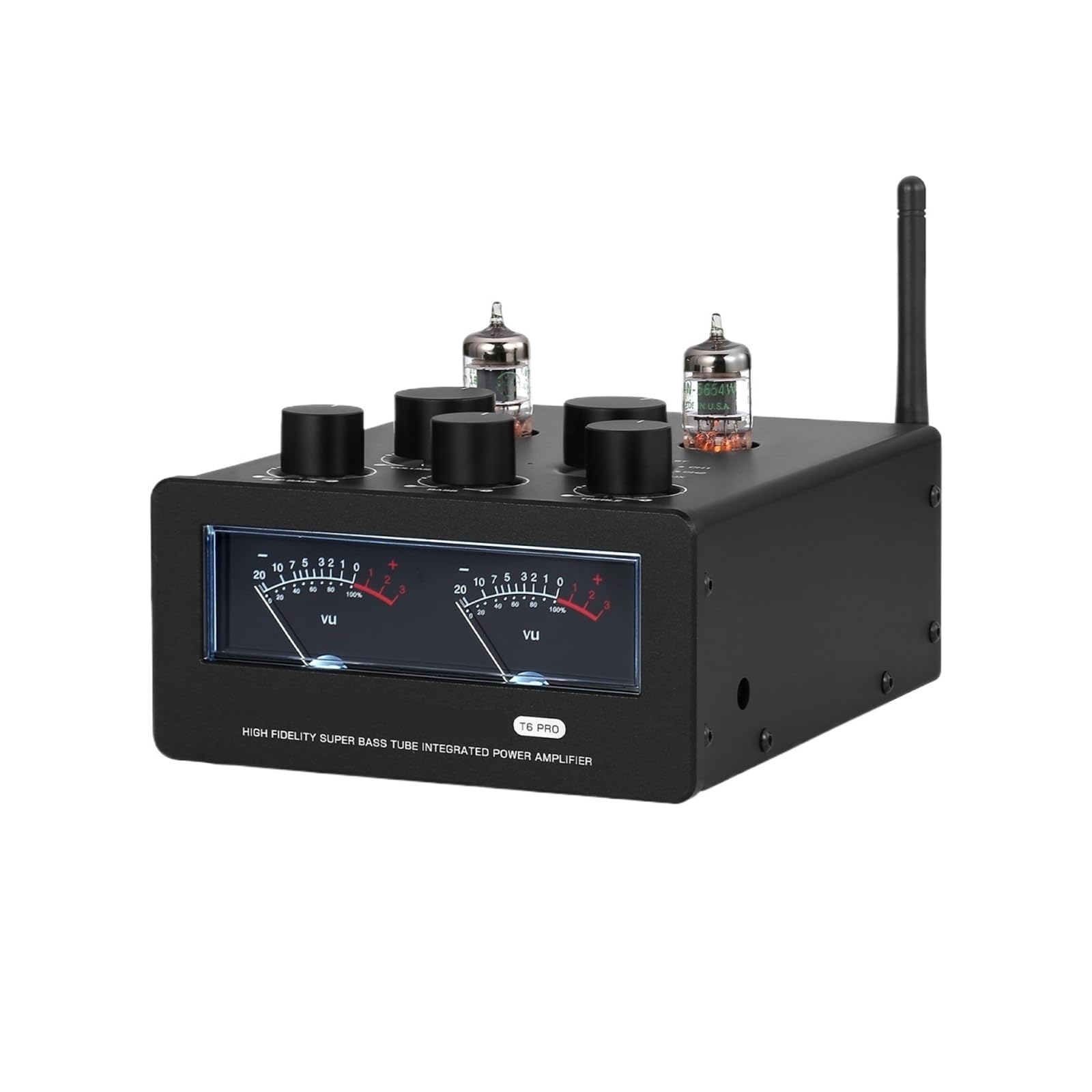 Wzmacniacz audio, T6PRO HIFI Wzmacniacz lampowy Bluetooth 300 W + z miernikiem VU do samodzielnego montażu