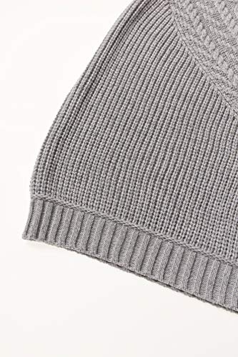 Aran Crafts Women's Irish Cable Knitted Wool Ribbed Poncho (R4906-S/M-Grey) #TOP5