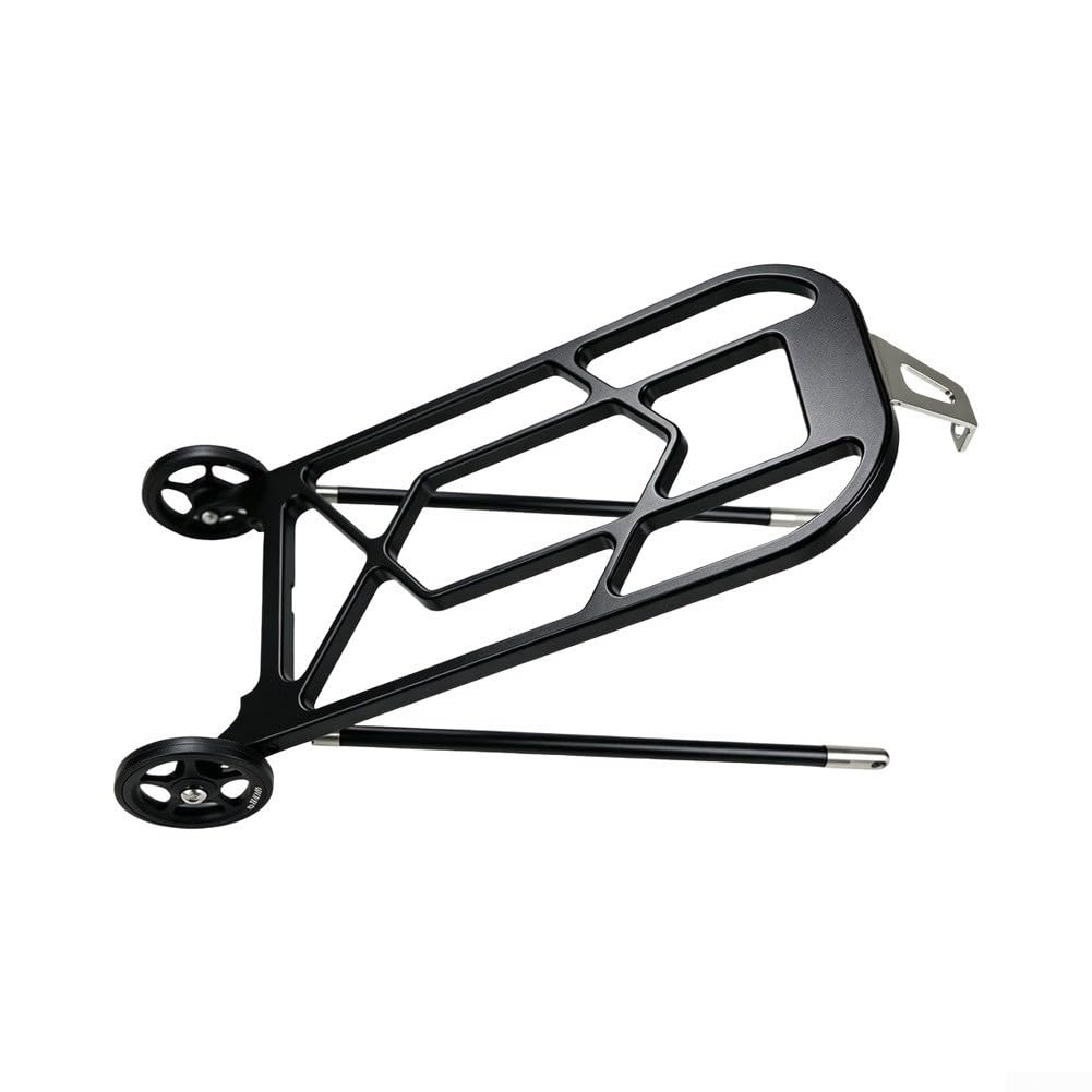 Brompton - Portabici regolabile in alluminio, resistente, capacità 25 kg, colore: rosso