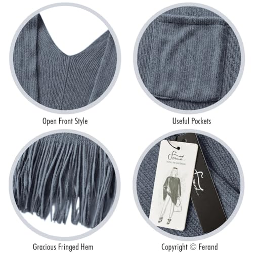 Ferand Shawl Wraps for Women, Cozy Lightweight Poncho Cape with Pockets, Warm for Fall Winter Travel4