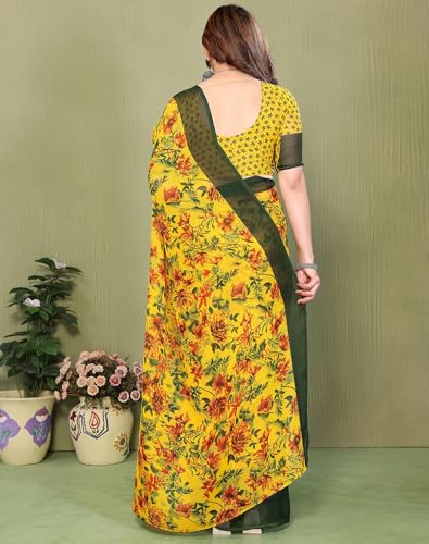 Image of Yashika Women's Georgette Saree with Blouse Piece for Traditional Ethinic Wear Sari