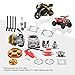GOOFIT 44mm Cylinder Carburetor Air Filter Ignition Coil Set Big Bore 53cc 54cc Top Kit of Piston for 47cc 49cc 2-Stroke Engine Pocket Bike Atv Quad Motocyle Yellow
