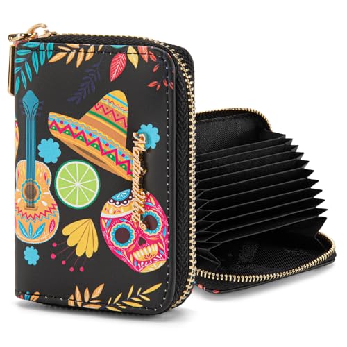 Image of Montana West Credit Card Holder Small RFID Wallet Compact Mini Card Organizer Case with Zipper Gifts