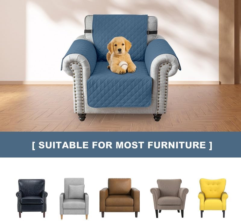 Miniatura 6 de TOPCHANCES Funda para sofá en forma de L, 3 piezas, reversible, funda de sofá seccional, funda de sofá seccional de 3 plazas con correas elásticas