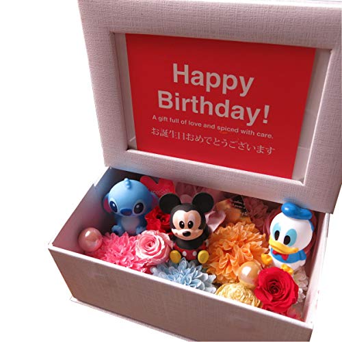 ディズニー 誕生日プレゼント 写真立て プリザーブドフラワー入りギフト フォトフレーム フラワーギフト キャラクター種類はおまかせ3個入り