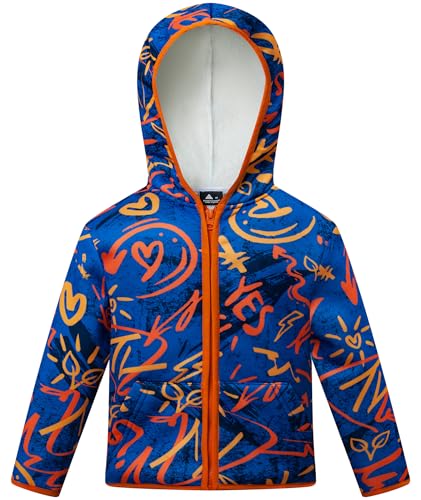 Little Beauty Toddler Hoodie Jacket Sherpa Fleece Lined Kids Zip Sweatshirt Cute Dinosaur Outerwear for Boys Girls3