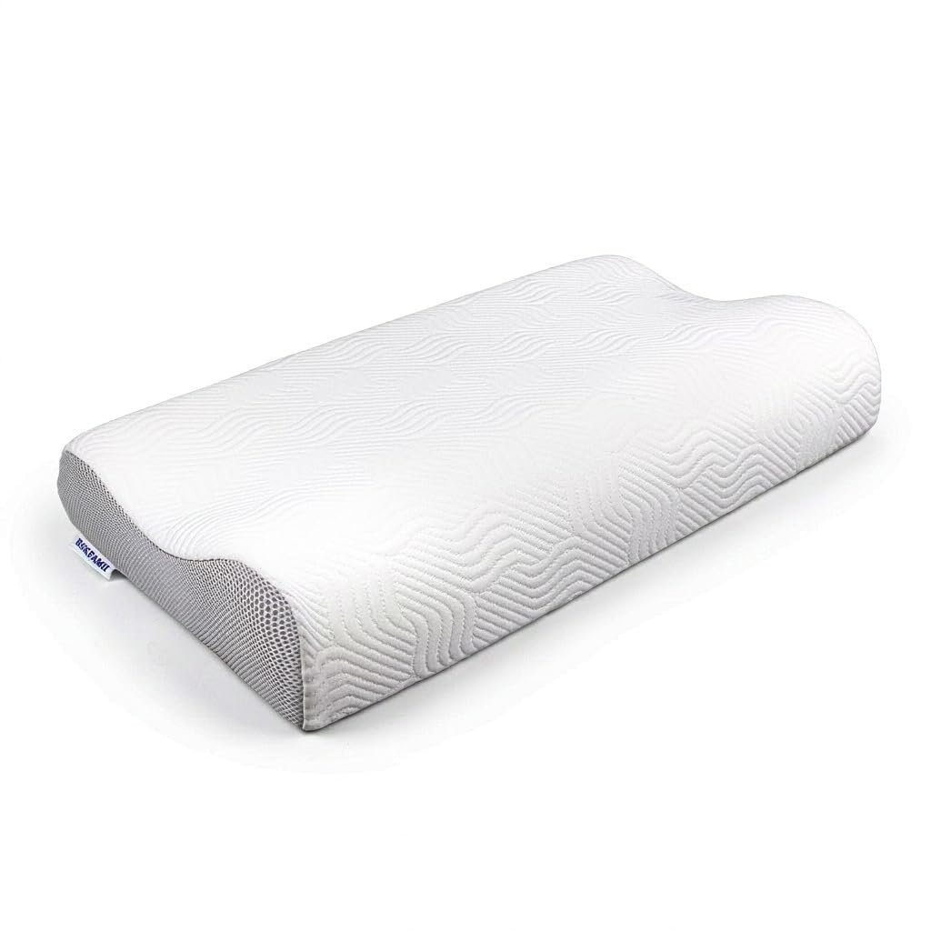Cervical Memory Foam Pillow, Ergonomic Contour Neck Pillow for Neck & Shoulder Pain Relief, Orthopaedic Bed Pillow for Side Back Stomach Sleepers, Queen Size 24x13.8 Inch, CertiPUR-US Certified