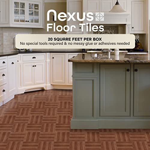 Nexus Self Adhesive 12-Inch Vinyl Floor Tiles, 20 Tiles - 12" X 12", Wood Medium Oak Plank Pattern - Peel & Stick, Diy Flooring For Kitchen, Dining Room, Bedrooms & Bathrooms By Achim Home Decor #TOP1