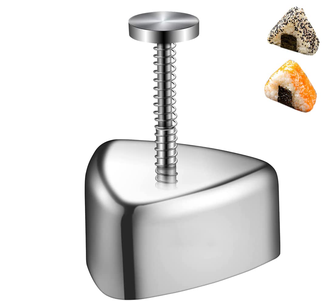 Onigiri Mold, Stainless Steel Rice Ball Mold Sushi Maker, Classic Triangle Spam Musubi Mold for Kids Lunch Bento and Home DIY