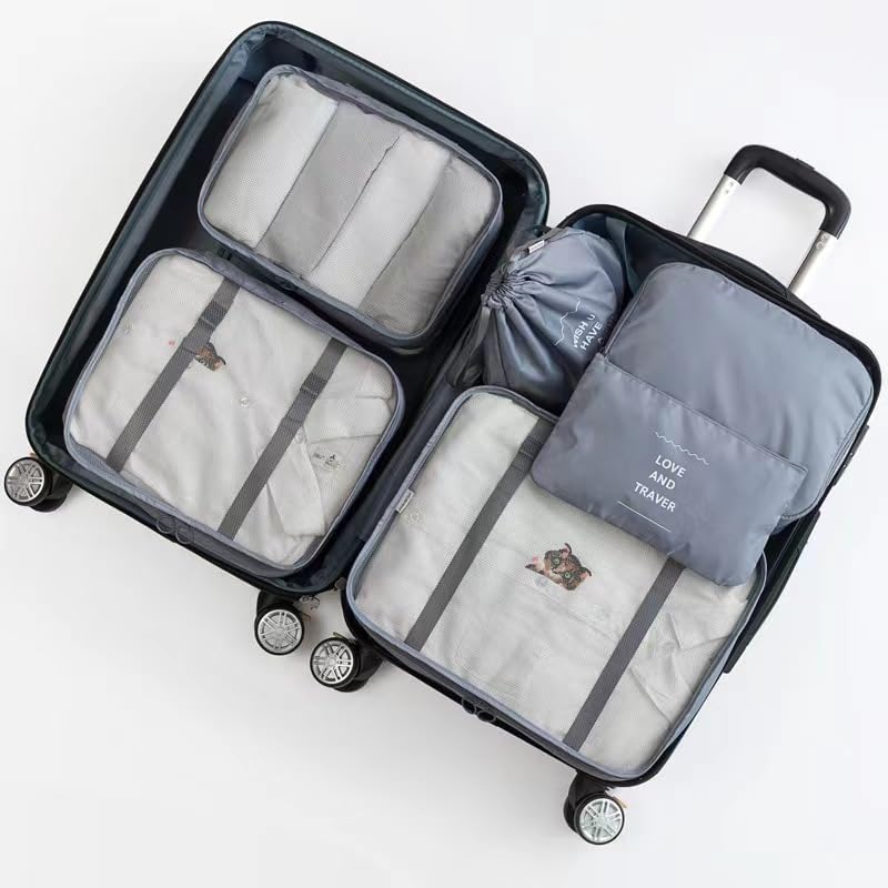 10PCS Packing Cubes Set - Travel Luggage Suitcases Organizers Bags with Toiletry Shoe &Clothing Underwear Packaging Storage