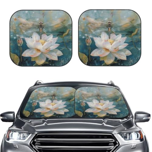 Pare-soleil voiture pliable contre la chaleur habitacle motif libellule taille L