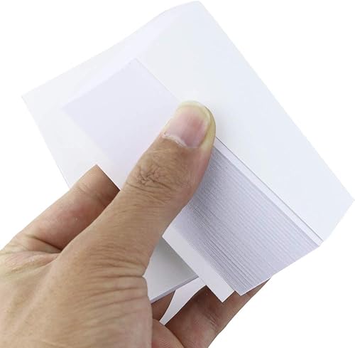 Miniatura 2 de Paquete de 100 hojas con 100 hojas de notas blancas en blanco, blocs de escritura, blocs de arañazos para tomar notas y recordatorios, trabajo,