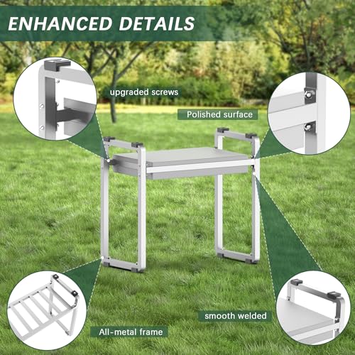Image of Garden Kneeler and Seat, 10.2 inch Wider Heavy Duty Thick for Kneeling and Seat | Multifunctional Thick Gardening Bench for Kneeling and Seat, Gardening Gifts for Women, Seniors Grandparents, Gray