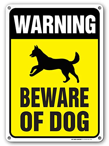 Beware of Dog Sign, Outdoor Rust-Free Metal, 10" X 14" - by My Sign Center, A82-320AL