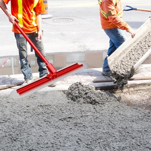 48''x12'' Concrete Bull Float Kit Fresno Round End Stainless Steel Bull Float Trowel Board With Adjustable Bracket, 59.4'' Handle x4 Bull Float Concrete Tools Red - Image 6