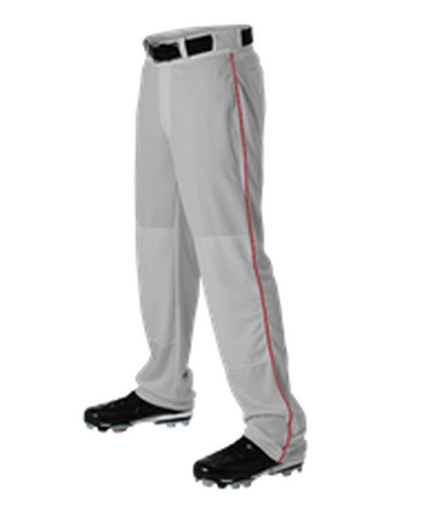Alleson Adult Baseball Pant with Braid Grey, Scarlet 3X 605WLB 605WLB-GRSC-3X